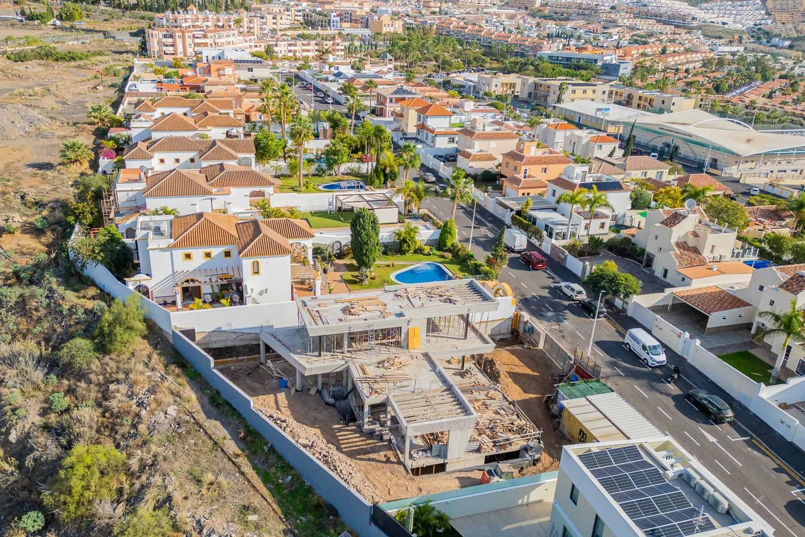 Aerial view of houses and residential streets